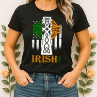 Celtic Cross Irish American Pride Womens T-Shirt