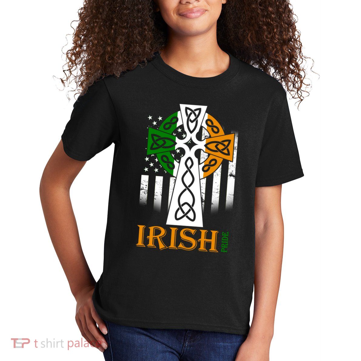 Celtic Cross Irish American Pride Kids T-Shirt