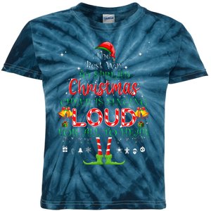 Christmas Cheer Is Singing Loud For All To Hear Santa Elf Kids Tie-Dye T-Shirt