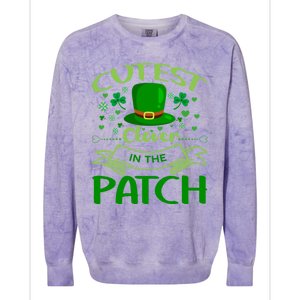 Cutest Clover In The Patch Funny St Patricks Day Gift Colorblast Crewneck Sweatshirt