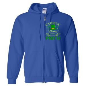 Cutest Clover In The Patch Funny St Patricks Day Gift Full Zip Hoodie