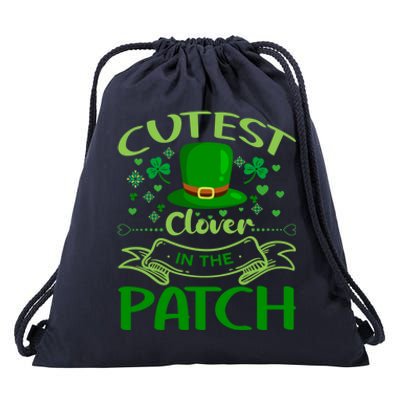 Cutest Clover In The Patch Funny St Patricks Day Gift Drawstring Bag