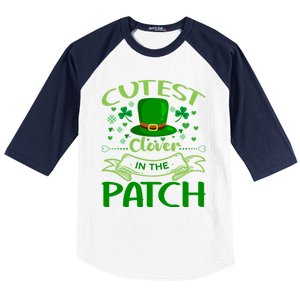 Cutest Clover In The Patch Funny St Patricks Day Gift Baseball Sleeve Shirt