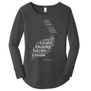 Cajun Creole I Love Louisiana Pelican Graphic Women's Perfect Tri Tunic Long Sleeve Shirt