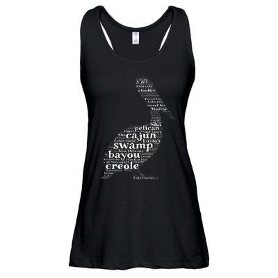 Cajun Creole I Love Louisiana Pelican Graphic Ladies Essential Flowy Tank