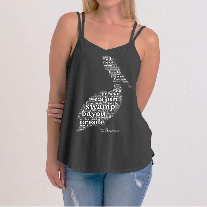 Cajun Creole I Love Louisiana Pelican Graphic Women's Strappy Tank