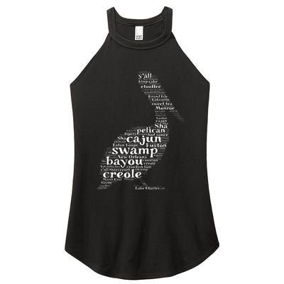 Cajun Creole I Love Louisiana Pelican Graphic Women's Perfect Tri Rocker Tank