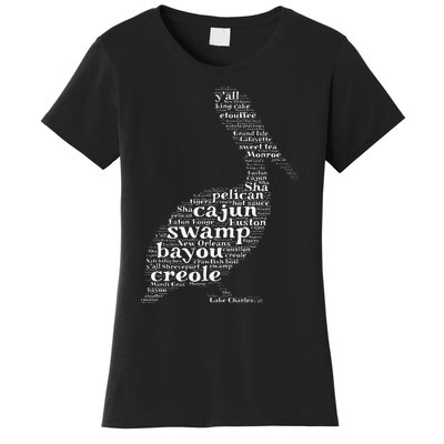 Cajun Creole I Love Louisiana Pelican Graphic Women's T-Shirt