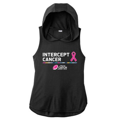 Crucial Catch Intercept Cancer Breast Cancer Awareness Ladies PosiCharge Tri-Blend Wicking Draft Hoodie Tank