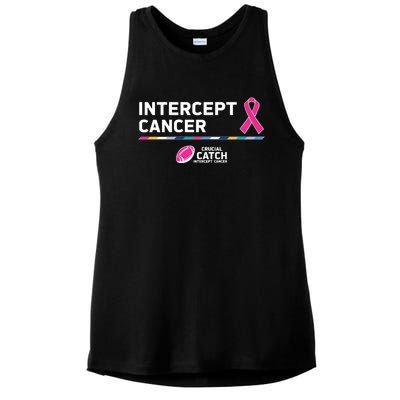 Crucial Catch Intercept Cancer Breast Cancer Awareness Ladies PosiCharge Tri-Blend Wicking Tank