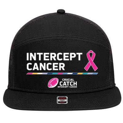 Crucial Catch Intercept Cancer Breast Cancer Awareness 7 Panel Mesh Trucker Snapback Hat