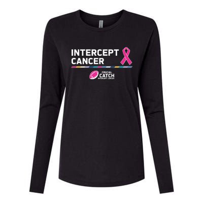 Crucial Catch Intercept Cancer Breast Cancer Awareness Womens Cotton Relaxed Long Sleeve T-Shirt