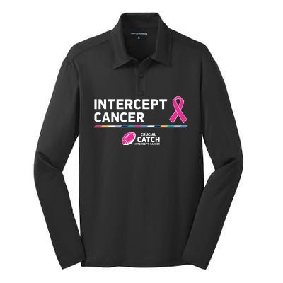 Crucial Catch Intercept Cancer Breast Cancer Awareness Silk Touch Performance Long Sleeve Polo