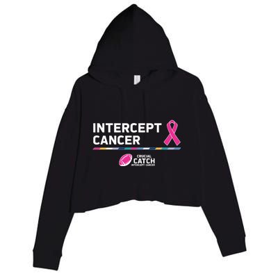 Crucial Catch Intercept Cancer Breast Cancer Awareness Crop Fleece Hoodie