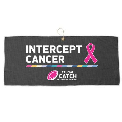 Crucial Catch Intercept Cancer Breast Cancer Awareness Large Microfiber Waffle Golf Towel