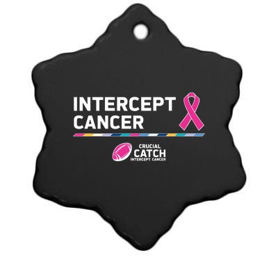 Crucial Catch Intercept Cancer Breast Cancer Awareness Ceramic Star Ornament