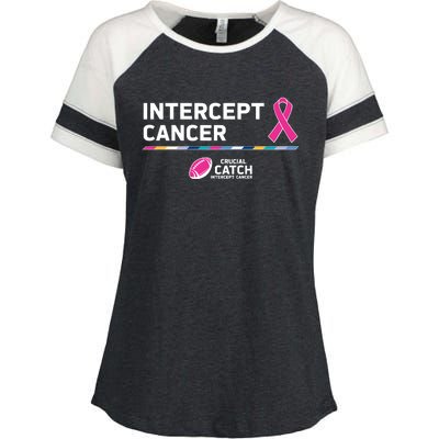 Crucial Catch Intercept Cancer Breast Cancer Awareness Enza Ladies Jersey Colorblock Tee