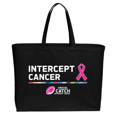 Crucial Catch Intercept Cancer Breast Cancer Awareness Cotton Canvas Jumbo Tote