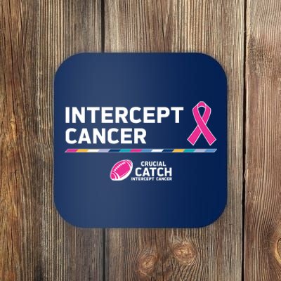 Crucial Catch Intercept Cancer Breast Cancer Awareness Coaster