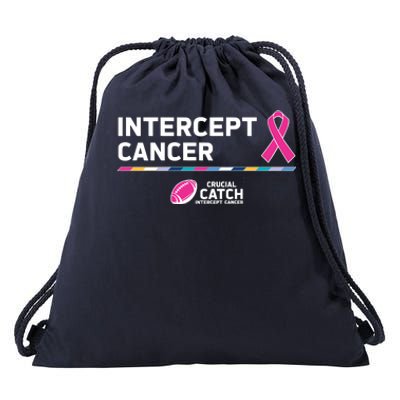 Crucial Catch Intercept Cancer Breast Cancer Awareness Drawstring Bag