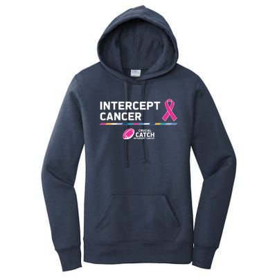 Crucial Catch Intercept Cancer Breast Cancer Awareness Women's Pullover Hoodie