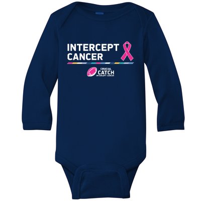 Crucial Catch Intercept Cancer Breast Cancer Awareness Baby Long Sleeve Bodysuit