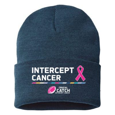 Crucial Catch Intercept Cancer Breast Cancer Awareness Sustainable Knit Beanie