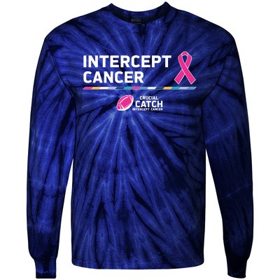 Crucial Catch Intercept Cancer Breast Cancer Awareness Tie-Dye Long Sleeve Shirt