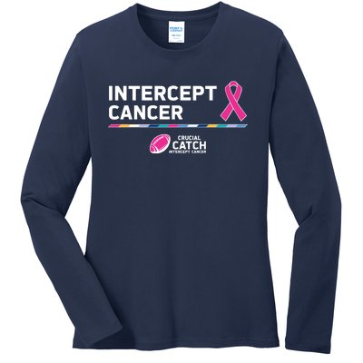 Crucial Catch Intercept Cancer Breast Cancer Awareness Ladies Long Sleeve Shirt