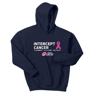 Crucial Catch Intercept Cancer Breast Cancer Awareness Kids Hoodie