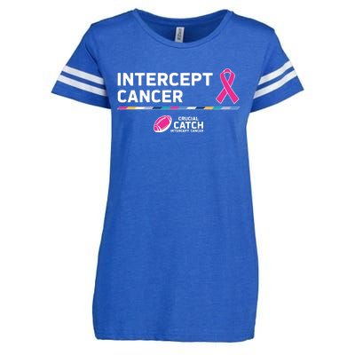 Crucial Catch Intercept Cancer Breast Cancer Awareness Enza Ladies Jersey Football T-Shirt