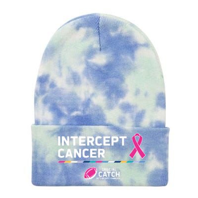 Crucial Catch Intercept Cancer Breast Cancer Awareness Tie Dye 12in Knit Beanie