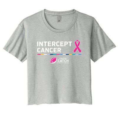 Crucial Catch Intercept Cancer Breast Cancer Awareness Women's Crop Top Tee