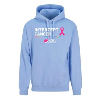 Crucial Catch Intercept Cancer Breast Cancer Awareness Unisex Surf Hoodie