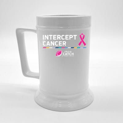 Crucial Catch Intercept Cancer Breast Cancer Awareness Beer Stein