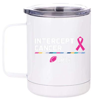 Crucial Catch Intercept Cancer Breast Cancer Awareness 12 oz Stainless Steel Tumbler Cup