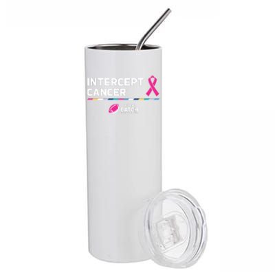 Crucial Catch Intercept Cancer Breast Cancer Awareness Stainless Steel Tumbler