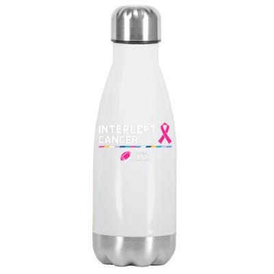 Crucial Catch Intercept Cancer Breast Cancer Awareness Stainless Steel Insulated Water Bottle