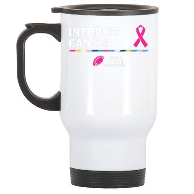 Crucial Catch Intercept Cancer Breast Cancer Awareness Stainless Steel Travel Mug