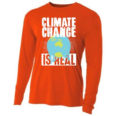 Climate Change Is Real Earth Day Climate Change Gift Cooling Performance Long Sleeve Crew