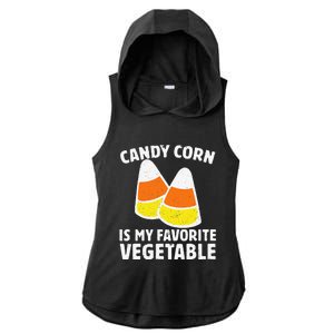 Candy Corn Is My Favorite Vegetable Retro Halloween Gift Ladies PosiCharge Tri-Blend Wicking Draft Hoodie Tank