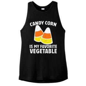 Candy Corn Is My Favorite Vegetable Retro Halloween Gift Ladies PosiCharge Tri-Blend Wicking Tank