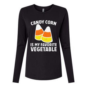 Candy Corn Is My Favorite Vegetable Retro Halloween Gift Womens Cotton Relaxed Long Sleeve T-Shirt