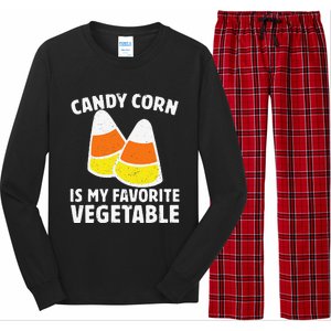 Candy Corn Is My Favorite Vegetable Retro Halloween Gift Long Sleeve Pajama Set