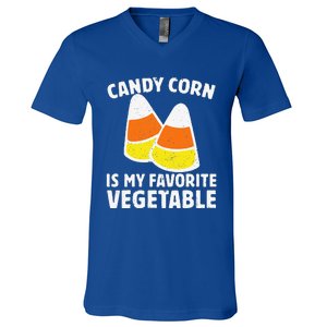 Candy Corn Is My Favorite Vegetable Retro Halloween Gift V-Neck T-Shirt