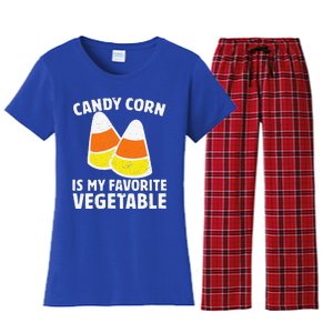 Candy Corn Is My Favorite Vegetable Retro Halloween Gift Women's Flannel Pajama Set