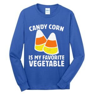 Candy Corn Is My Favorite Vegetable Retro Halloween Gift Tall Long Sleeve T-Shirt