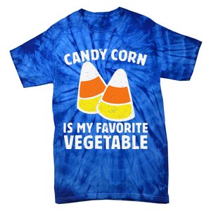 Candy Corn Is My Favorite Vegetable Retro Halloween Gift Tie-Dye T-Shirt