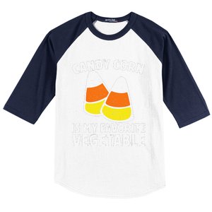 Candy Corn Is My Favorite Vegetable Retro Halloween Gift Baseball Sleeve Shirt