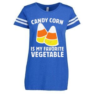 Candy Corn Is My Favorite Vegetable Retro Halloween Gift Enza Ladies Jersey Football T-Shirt